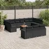 Image de vidaXL Salon de jardin avec coussins 14 pcs noir résine tressée