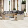 Image de vidaXL Salon de jardin avec coussins 13 pcs beige résine tressée