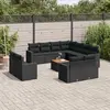Image de vidaXL Salon de jardin 12 pcs avec coussins noir résine tressée