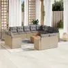 Image de vidaXL Salon de jardin avec coussins 13 pcs beige résine tressée
