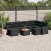 Image de vidaXL Salon de jardin 10 pcs avec coussins noir résine tressée