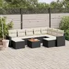 Image de vidaXL Salon de jardin 10 pcs avec coussins noir résine tressée