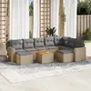 Image de vidaXL Salon de jardin avec coussins 10 pcs beige résine tressée