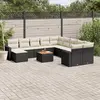 Image de vidaXL Salon de jardin 12 pcs avec coussins noir résine tressée
