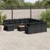 Image de vidaXL Salon de jardin avec coussins 13 pcs noir résine tressée