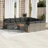 Image de vidaXL Salon de jardin avec coussins 13 pcs gris résine tressée
