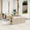 Image de vidaXL Salon de jardin avec coussins 6 pcs beige résine tressée
