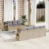 Image de vidaXL Salon de jardin avec coussins 8 pcs beige résine tressée