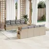 Image de vidaXL Salon de jardin avec coussins 9 pcs beige résine tressée