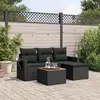 Image de vidaXL Salon de jardin 5 pcs avec coussins noir résine tressée