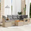 Image de vidaXL Salon de jardin avec coussins 6 pcs beige résine tressée