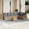 Image de vidaXL Salon de jardin avec coussins 8 pcs beige résine tressée