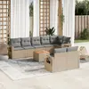 Image de vidaXL Salon de jardin avec coussins 9 pcs beige résine tressée