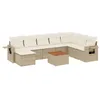 Image de vidaXL Salon de jardin avec coussins 9 pcs beige résine tressée