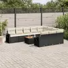 Image de vidaXL Salon de jardin 11 pcs avec coussins noir résine tressée