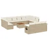 Image de vidaXL Salon de jardin avec coussins 14 pcs beige résine tressée