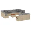Image de vidaXL Salon de jardin avec coussins 14 pcs beige résine tressée