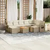 Image de vidaXL Salon de jardin avec coussins 10 pcs beige résine tressée