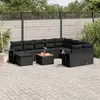 Image de vidaXL Salon de jardin 11 pcs avec coussins noir résine tressée