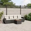 Image de vidaXL Salon de jardin 5 pcs avec coussins noir résine tressée