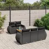 Image de vidaXL Salon de jardin 6 pcs avec coussins noir résine tressée