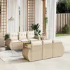 Image de vidaXL Salon de jardin avec coussins 7 pcs beige résine tressée