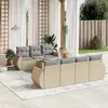 Image de vidaXL Salon de jardin avec coussins 8 pcs beige résine tressée