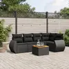 Image de vidaXL Salon de jardin 6 pcs avec coussins noir résine tressée