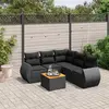 Image de vidaXL Salon de jardin 6 pcs avec coussins noir résine tressée