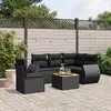 Image de vidaXL Salon de jardin 6 pcs avec coussins noir résine tressée