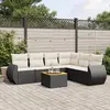 Image de vidaXL Salon de jardin 7 pcs avec coussins noir résine tressée