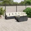 Image de vidaXL Salon de jardin 9 pcs avec coussins noir résine tressée