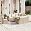 Image de vidaXL Salon de jardin avec coussins 9 pcs beige résine tressée