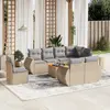 Image de vidaXL Salon de jardin avec coussins 9 pcs beige résine tressée