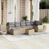 Image de vidaXL Salon de jardin avec coussins 8 pcs beige résine tressée
