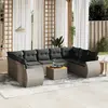 Image de vidaXL Salon de jardin avec coussins 10 pcs gris résine tressée