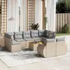 Image de vidaXL Salon de jardin avec coussins 10 pcs beige résine tressée