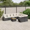 Image de vidaXL Salon de jardin 10 pcs avec coussins noir résine tressée