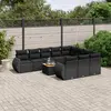 Image de vidaXL Salon de jardin 11 pcs avec coussins noir résine tressée