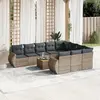 Image de vidaXL Salon de jardin 11 pcs avec coussins gris résine tressée