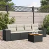 Image de vidaXL Salon de jardin 5 pcs avec coussins noir résine tressée