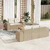 Image de vidaXL Salon de jardin avec coussins 6 pcs beige résine tressée