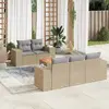 Image de vidaXL Salon de jardin avec coussins 6 pcs beige résine tressée
