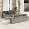 Image de vidaXL Salon de jardin avec coussins 7 pcs gris résine tressée