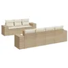 Image de vidaXL Salon de jardin avec coussins 8 pcs beige résine tressée