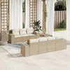 Image de vidaXL Salon de jardin avec coussins 8 pcs beige résine tressée