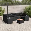 Image de vidaXL Salon de jardin 8 pcs avec coussins noir résine tressée