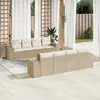 Image de vidaXL Salon de jardin avec coussins 9 pcs beige résine tressée