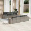 Image de vidaXL Salon de jardin 9 pcs avec coussins gris résine tressée