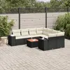 Image de vidaXL Salon de jardin 9 pcs avec coussins noir résine tressée